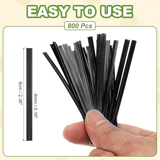 PATIKIL Bag Twist Ties 2 Inch, 800 Pcs Metallic Bread Ties for Treat Plastic Bags Gift Wrapping Candy Coffee Bag Plant Party Cake Favor, Black