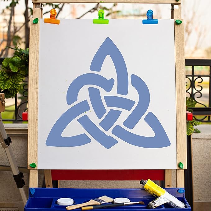 GORGECRAFT Large Celtic Knot Stencils 12x12 Inch Reusable Triquetra Knot Stencil Viking Symbol Template Signs Decoration for Painting on Wood Wall Scrapbook Card Floor Canvas and Tile Drawing