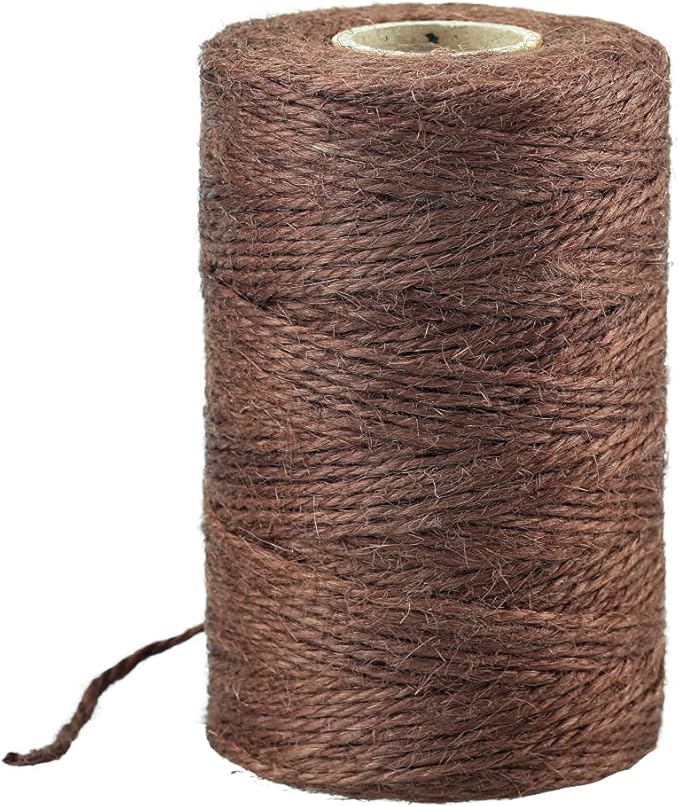 KINGLAKE 328 Feet Natural Jute Twine Best Arts Crafts Gift Twine Christmas Twine Durable Packing String,Coffee