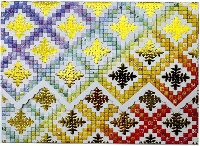 Poster Foundry Irish Chain Quilt Portfolio Boxed Note Cards by Carol Wilson. 10 embossed 4x5 Die-Cut Notecards and Matching Envelopes in Decorative Gift Box with Magnetic Flap. NCP2361