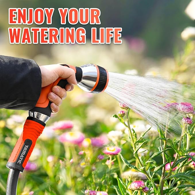 YAMATIC Short Garden Hose 3ft, 5/8" Leader Hose with Swivel Handle, Small Water Hose Extension, Solid Brass 3/4" Connection Fittings, Leak Proof for Reel, Gardening, Agriculture, Car Wash, Lawn