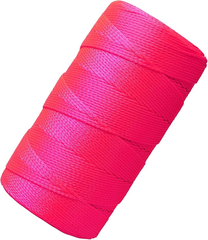 Mason Line String Line,1500 Ft Length Nylon Twine,18 Braided Nylon String for Gardening Or Masonry Tools,Twine String for Gardening,Pink