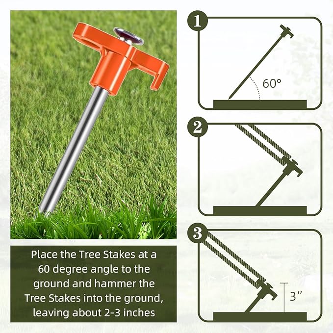 100 Pack Tent Stakes Heavy Duty 10 Inch Camping Stake Yard Stakes Metal Tent Pegs for Ground Stake Spikes for Camping Garden Yard (Orange)