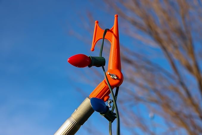 Handy Hook, Multi-Purpose Utility Hook, Adjustable Elbow, Screw on to Standard Thread Extension Pole for Hanging Bird Feeders, Christmas Lights, Ropes, Boats, Pool, and More