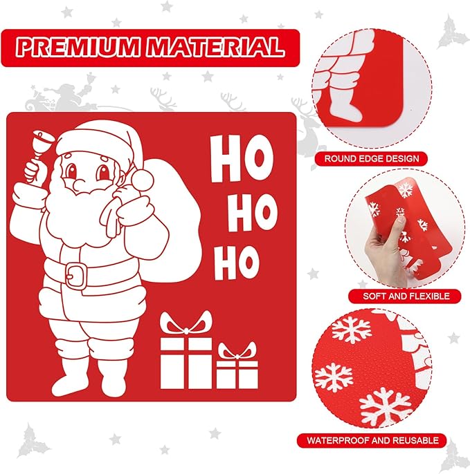 36pcs Christmas Drawing Stencils for Kids 8 Inches Holiday Sidewalk Chalk Stencils Painting Large Washable Reusable Christmas Themed Primary Shape Template for Kids Toddlers Preschool