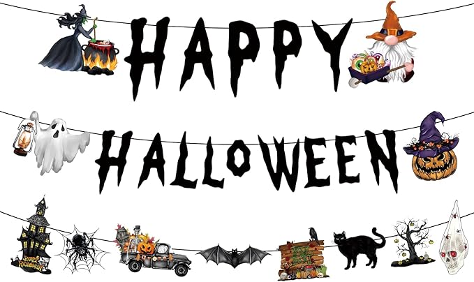Halloween Banner Happy birthday Halloween Banner Party Decorations Party Supplies Decoration Birthday Decorations Baby Shower Unisex Decoration