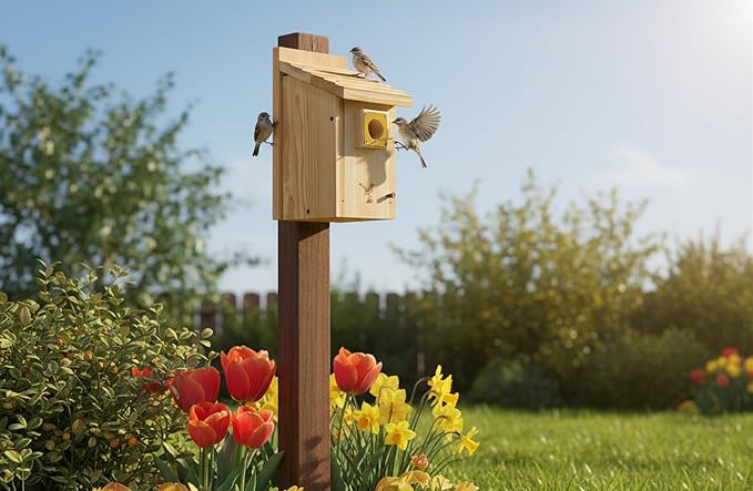 Premium 2pk XXXLL Bluebird Houses for Outside,Heavy Duty Western Red Cedar Audubon Bird House for Outdoor,Wall Pole Mountable,1.5” Metal Guard Hole 13/16" Thick, Assembling Need, 2026 Updated Version