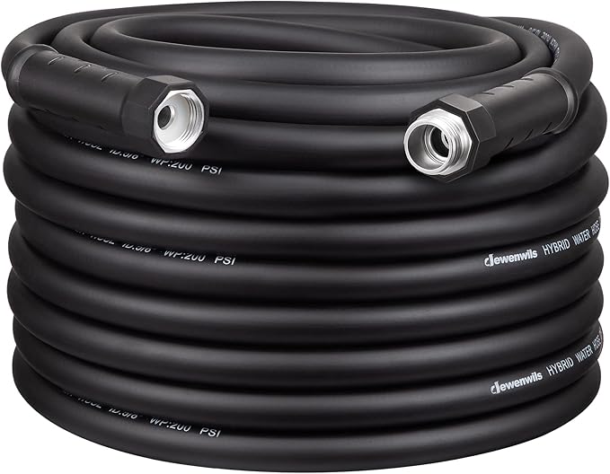 DEWENWILS Garden Hose 75 ft x 5/8", Water Hose with Swivel Handle, Heavy Duty, Lightweight, Flexible Hose for Plants, Car, Yard, 3/4 Inch Solid Fittings, Drinking Water Safe