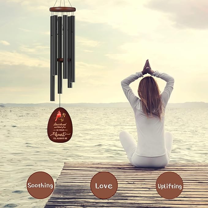 Cardinal Wind Chimes in Memory of Loved One,Sympathy Wind Chimes Memorial Wind Chime for Loss of a Loved One Mother Father,Cardinal Gifts & Sympathy Gift for Bereavement,Condolence,Funeral