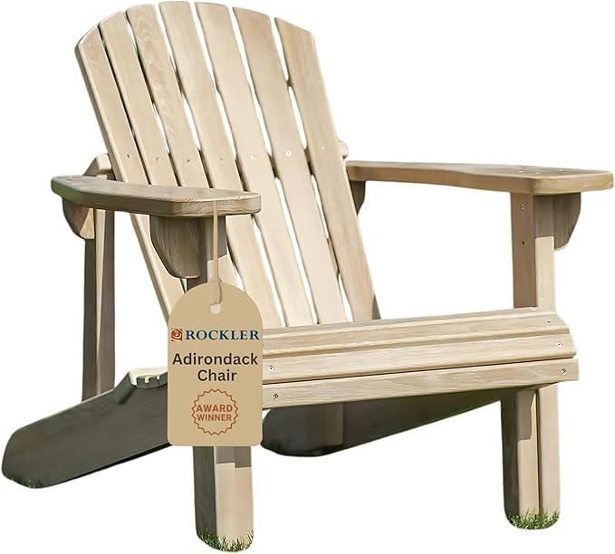 ROCKLER Adirondack Chair Plans with Cardboard Templates – Easy-to-Build - Classic Adirondack Chair Plan Only -Includes Step-by-Step Instructions for Entire Construction Process – Made in USA