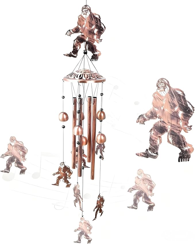 for Men Bigfoot Wind Chimes Outdoor Big Foot Sasquatch Gifts for Women/Dad/Grandpa Birthday Metal WindChimes for Outside/Indoors, Home, Lawn, Patio, Garden Decor, Yard Decor