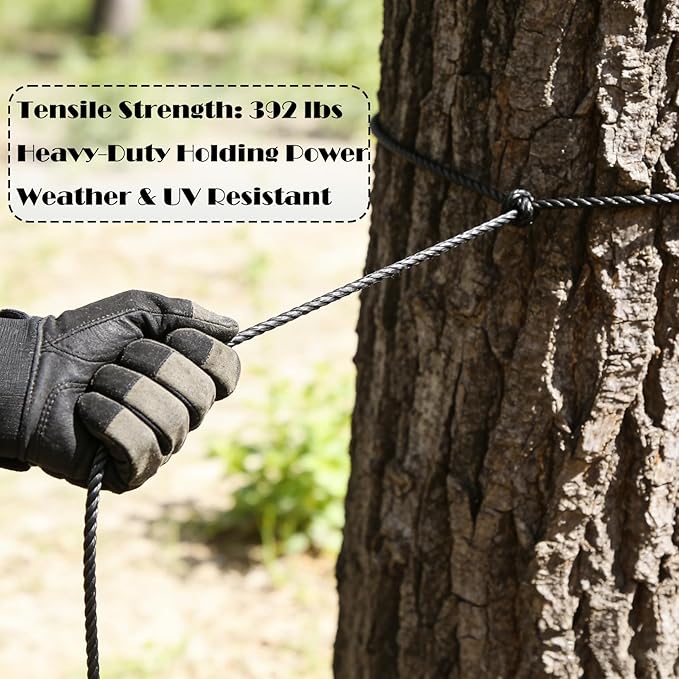 Black Nylon Twine, 200ft 3mm UV Resistant Nylon Cord Twine for Garden, Fishing, Wrapping, Camping and Outdoor Survival, Netting Home Improvement