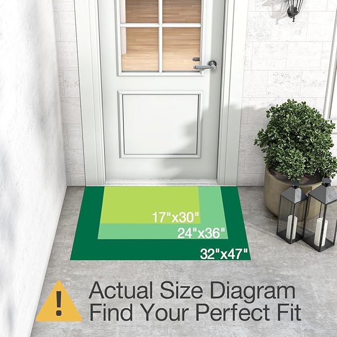 LUMI Outside Door Mat 24x36, Non Slip Rubber Backing Doormat, Low Profile Easy Clean Entrance Mats for Front Back Door Entryway Porch Garage, Bloom Flower