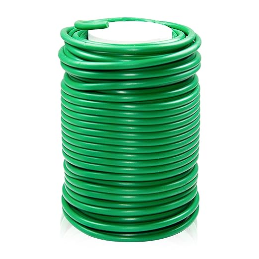 1 Roll Flexible Plant Ties, 65 ft Soft Plant Ties Garden Twist Ties for Outdoor Plants, 3.5 mm Garden Ties for Climbing Plants, Flowers, Tomatoes, Plant Support, Home Office Organization (Green)