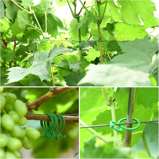80 Feet Green Plant Twist Ties, Soft Plant ties for Support with 20 PCS Clips, Gardening Supplies for Plants Office Home Organization 3mm Diameter