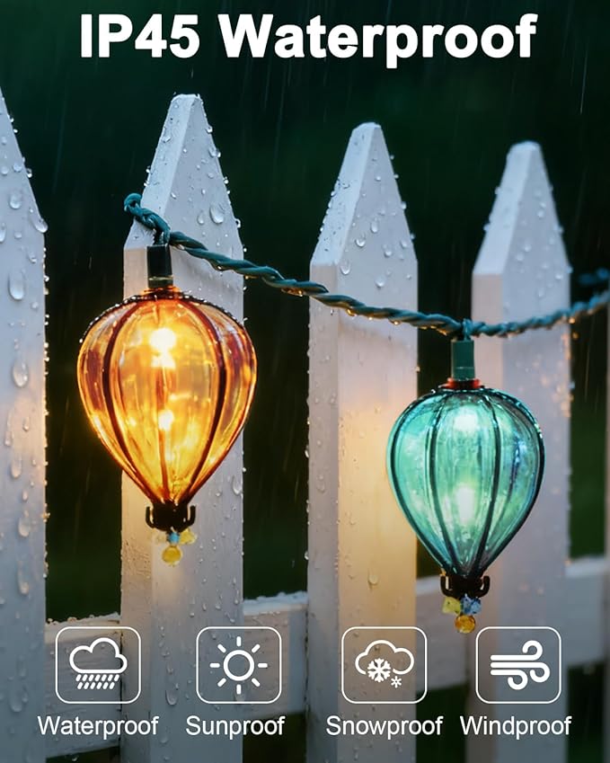 Multicolor Outdoor String Lights with 10 Bulbs, 11FT Connectable UL Listed Backyard Patio String Lights Hanging Indoor Outdoor for Patio Garden Gazebo Bistro Party Wedding (2 PCS)