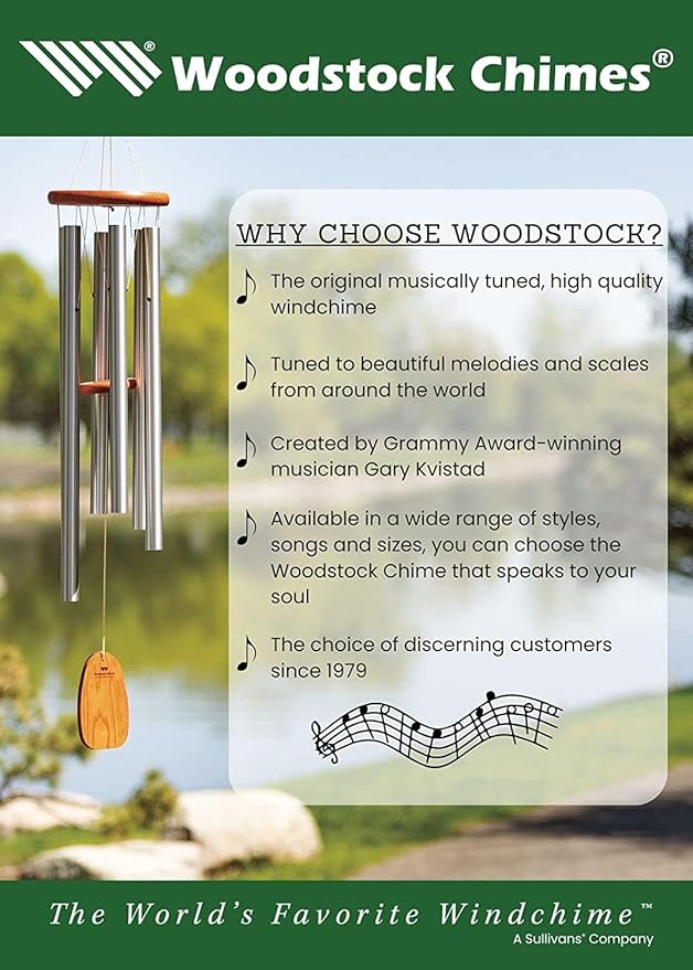 Woodstock Wind Chimes for Outside, Outdoor Decor for your Patio and Front Porch, Garden Decor, (54") Bells of Paradise Deep Toned Wind Chime, Bronze (BPBR54)