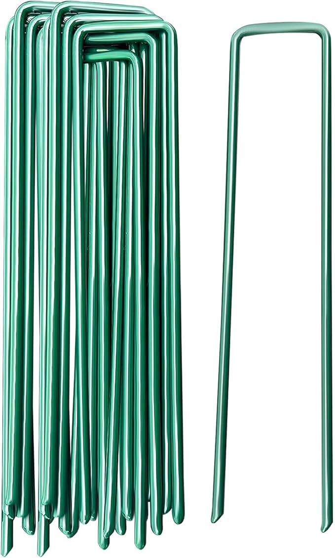 Garden Stakes Ground Staples Landscape Securing Anchor Pegs Gardening Pins Spikes for Lawn Farm Weed Barrier Grass Fabric 10 PCS