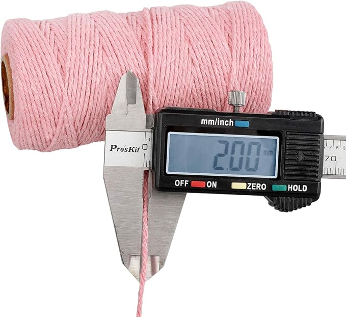 G2PLUS Pink Cotton String, 2MM 328 Feet Natural Cotton String for Crafts, Valentine's Day Twine for Gift Wrapping, Home Decor, Holiday Decor