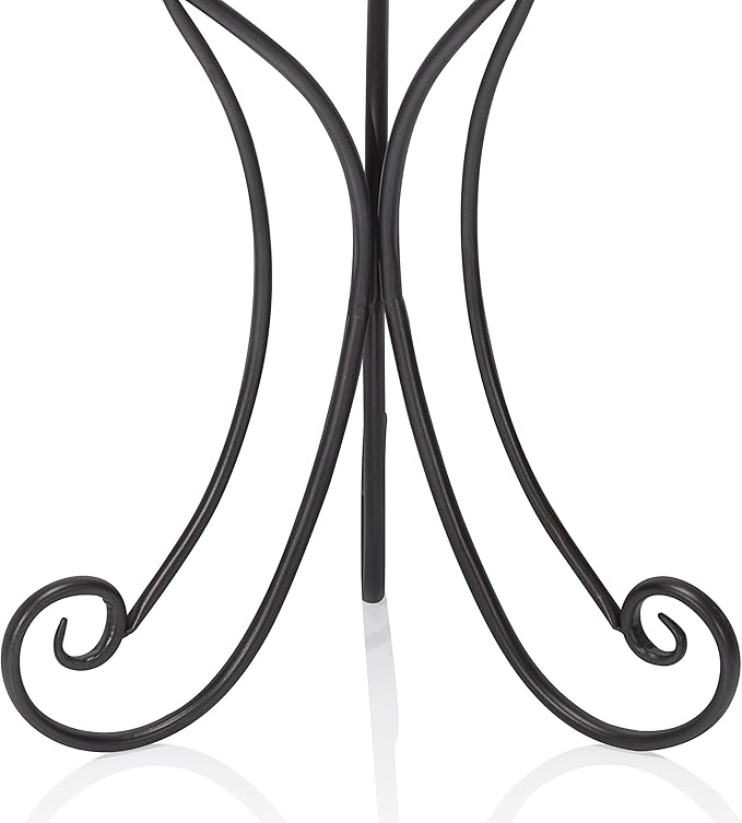 Alpine Corporation Vintage Metal Birdbath with Twigs and Bird Figurines - Iron Outdoor Decor for Garden, Patio, Deck, Porch