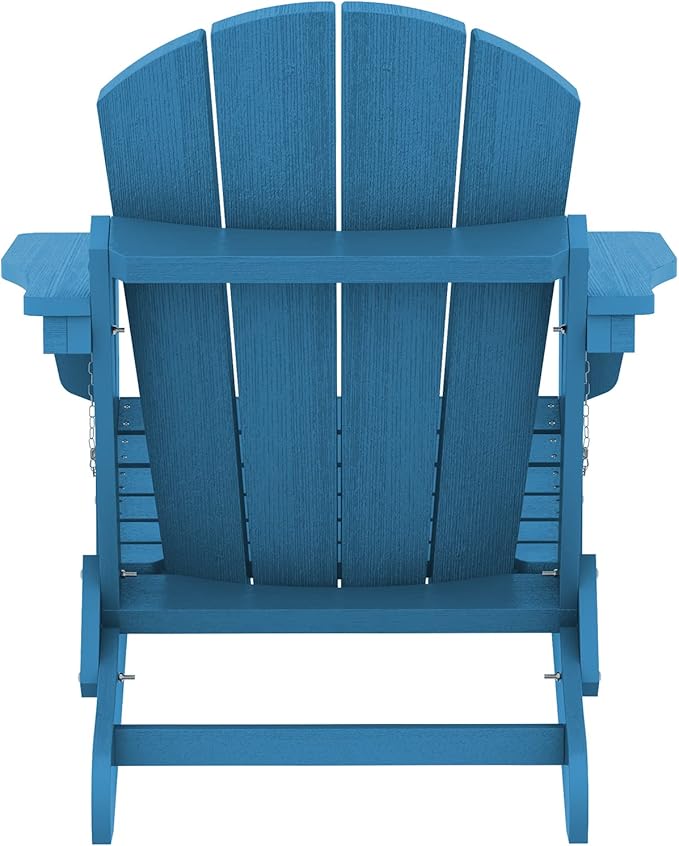 SERWALL Folding Adirondack Chair for Patio Garden Outdoors- Sapphire
