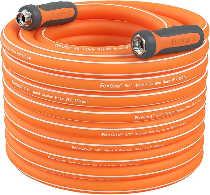 Fevone 80 ft Kink Free Garden Hose with Swivel Handle, All Weather Flexible, Heavy-Duty & Durable, Leak-Free Connection