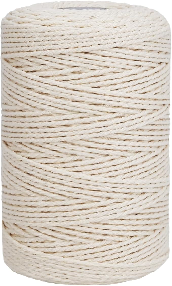 Leecogo Cotton Butcher's Twine, 500 Feet, Unbleached Kitchen Twine String for Cooking, Roasting, Crafts