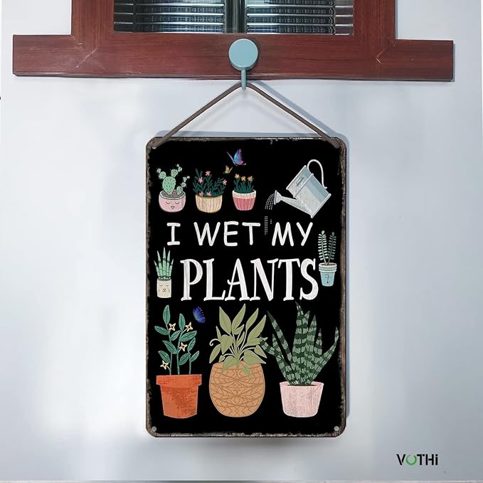 Funny Garden Signs My Plants Poster Metal Sign for Farmhouse Home Kitchen Gardening Wall Decor 8x12 In