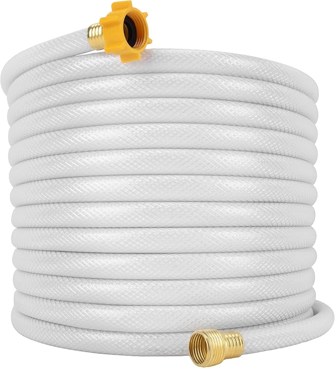 Camco TastePURE 50-Ft Water Hose - RV Drinking Water Hose Contains No Lead, No BPA & No Phthalate - Features Reinforced Design & Crafted of PVC - 1/2” Inside Diameter, Made in the USA (22753)
