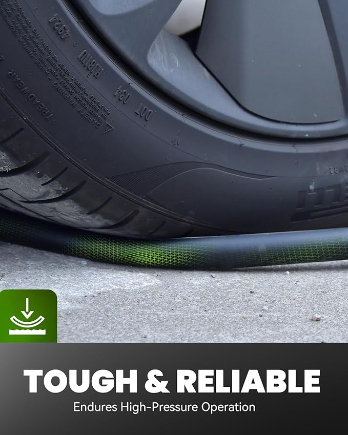 RAINPOINT Short Garden Hose 10ft x 5/8", Water Hose Heavy Duty, Flexible, Lightweight Durable Hybrid Hose with Swivel Handle for Yard, Car Wash, Pets, No Kink, Male to Female Fittings
