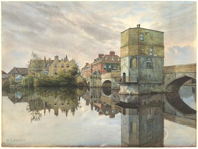 Historic Pictoric Art Print : William Fraser Garden - St. Ives Bridge, St. Ives, Huntingdonshire : Vintage Wall Décor : 32in x 24in