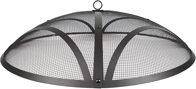 WeCooper 32In Reinforced Steel Round Fire Pit Screen Cover,Outdoor Patio FirePit Spark Screens,Heavy Duty Steel Mesh Fire Pit Ember Lid with Handle…