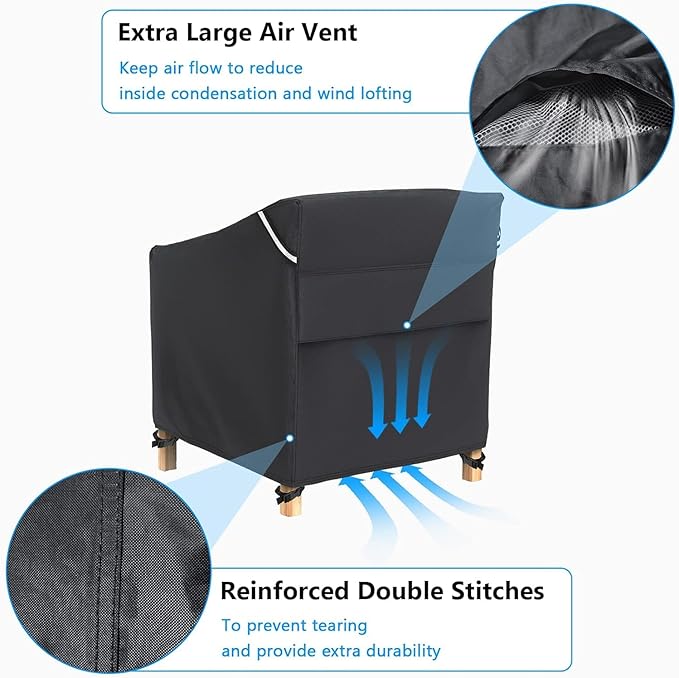 Gasadar Patio Chair Cover - 2 Pack, Patio Furniture Covers Waterproof, Heavy Duty Outdoor Chair Covers, Lawn Outdoor Furniture Cover -29" W x 30" D x 36" H