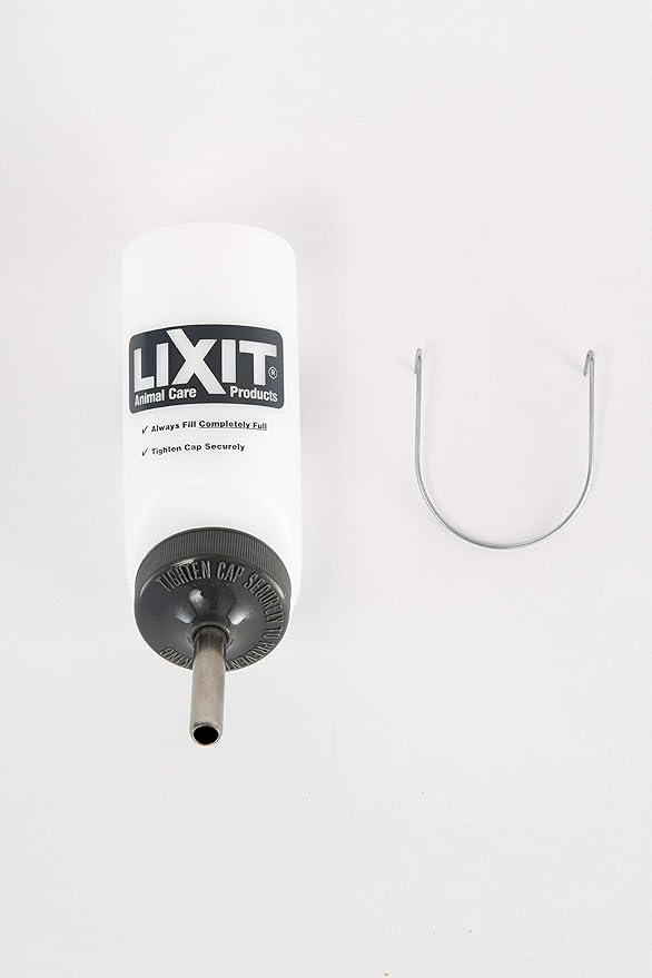 Lixit Wide Mouth BPA-Free Cage Water Bottles for Rabbits, Ferrets, Guinea Pigs, Rats, Chinchillas, Hamsters, Mice, Hedgehogs, Gerbils and Other Small Animals. (Translucent, 8 Ounce)