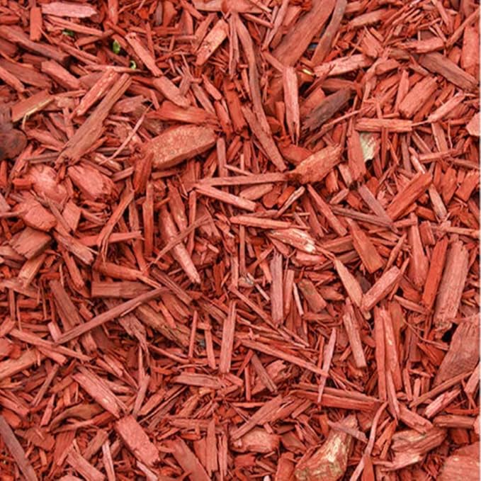 6 Large Bags of Premium Wood Much (1.5 Cubic Ft Each - 9 Cubic Ft Total) Organic Premium Mulch for All Your Landscaping Projects - Choose Your Color - Black - RED - Brown (Red)