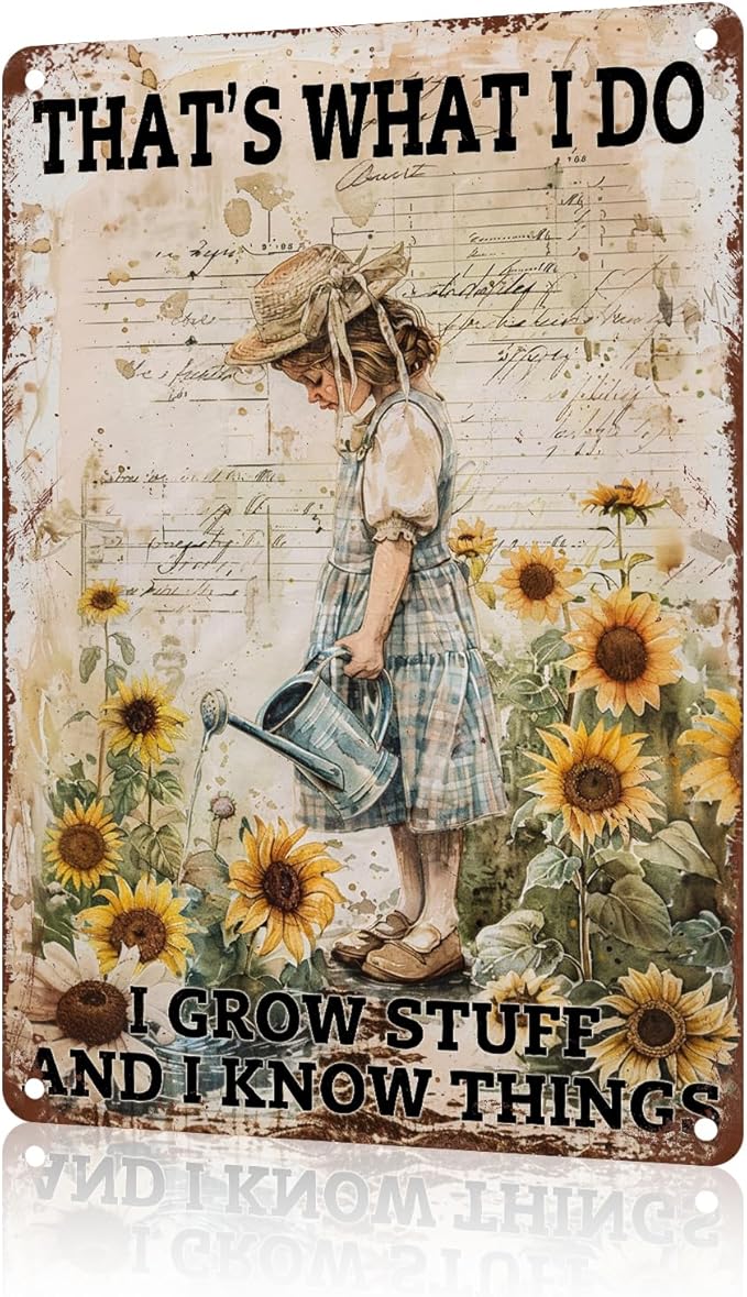 Garden Metal Sign Gardening Sign Inspirational Quotes Vintage Metal Tin Sign Wall Art Decor For Home Backyard Garden Club Flower Shop Decor 8 x 12 Inch