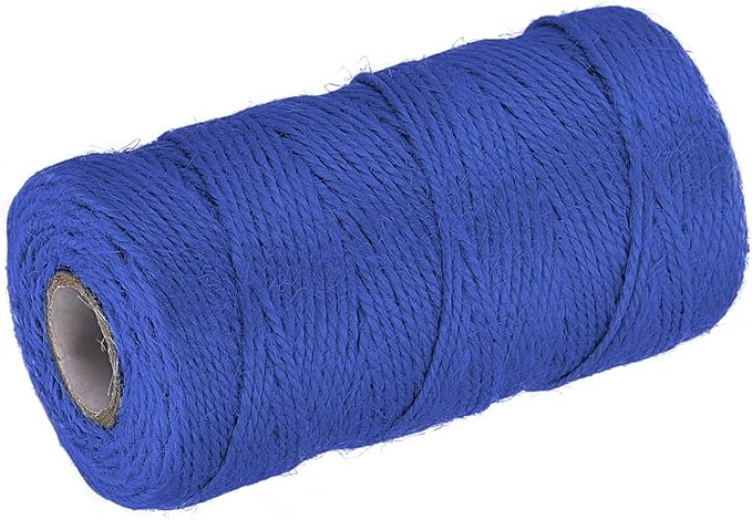 MECCANIXITY 328 Feet Garden Twine, 2mm Craft Jute Twine String Jute for Artwork, DIY Crafts, Gift Wrapping, Dark Blue