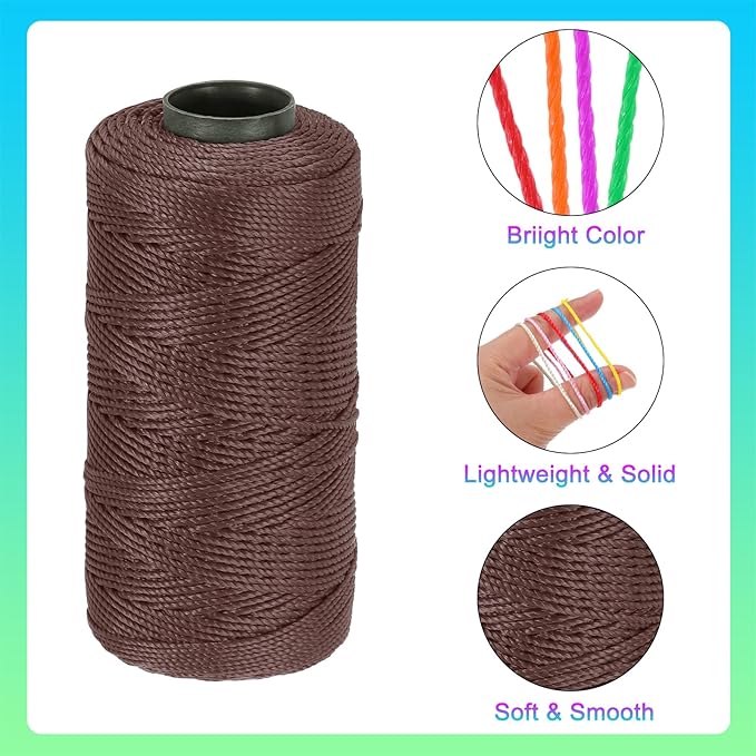 MECCANIXITY Nylon String 3 Strands Twisted Mason Line 1.5mm x 218 Yards Nylon Twine String for DIY Projects, Home Improvement, Gardening, Gift Wrapping, Christmas Party Supplies, Coffee