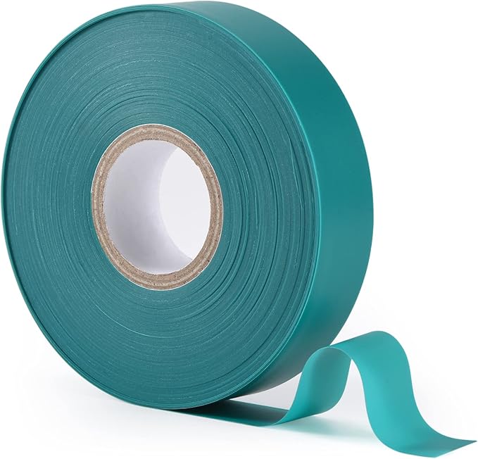 Stretch Tie Tape, 1” Wide 200FT Reusable Garden Plant Ties Green Tapes for Plants, Thick Garden Vinyl Stake Ribbon for Branches Flowers Tomatoes Indoor Outdoor Greenhouse
