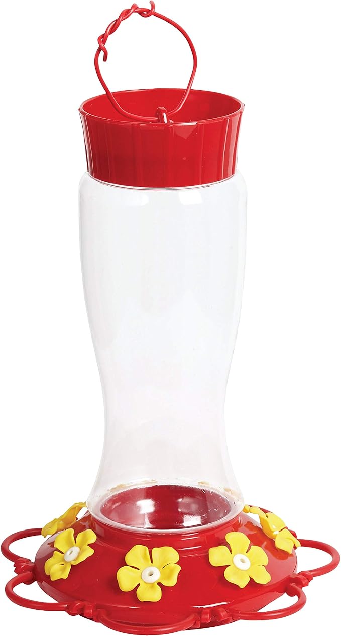 30 Oz Hanging Plastic Hummingbird Feeder for Outdoor Use 1 Pack