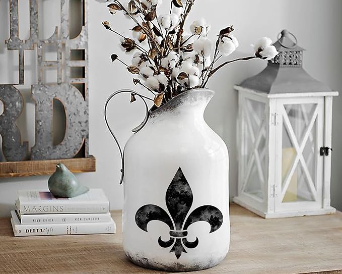 DLY LIFESTYLE Fleur de lis Stencil for Painting on Wood, Paper, Fabric, Walls and Furniture - Flower Stencil - 6x6 Inches - Reusable DIY Art and Craft Stencils