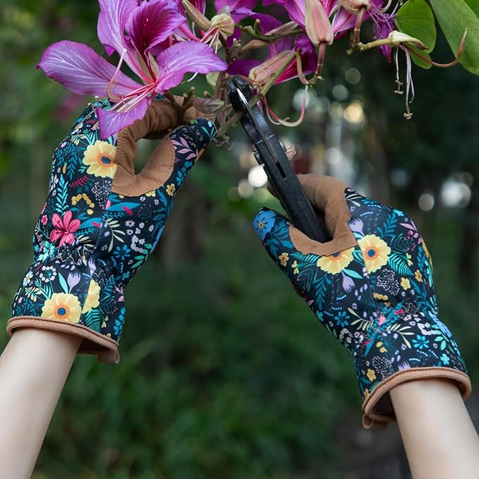 Tavaleu Gardening Gloves for Women, Thorn Proof Puncture Resistant Leather Garden Gloves, Breathable Working Gloves