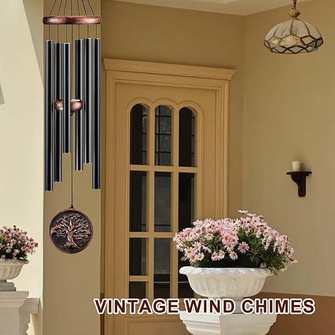 Memorial Wind Chimes for Outside, Sympathy Gifts for Loss of Loved One, Memorial Gift for Loss of Mom Dad Grandparent, Vintage Tree of Life Deep Tone Windchimes Outdoor (DIY 34" Tree of Life)