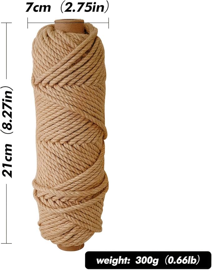 4MM Natural Jute Twine String — 120Ft Brown Durable Jute Rope, Used for Hand Crochet, Climbing Plant, Gardening Flowers, Home Decorations, Art Crafts Gift Packaging, Weddings, Christmas