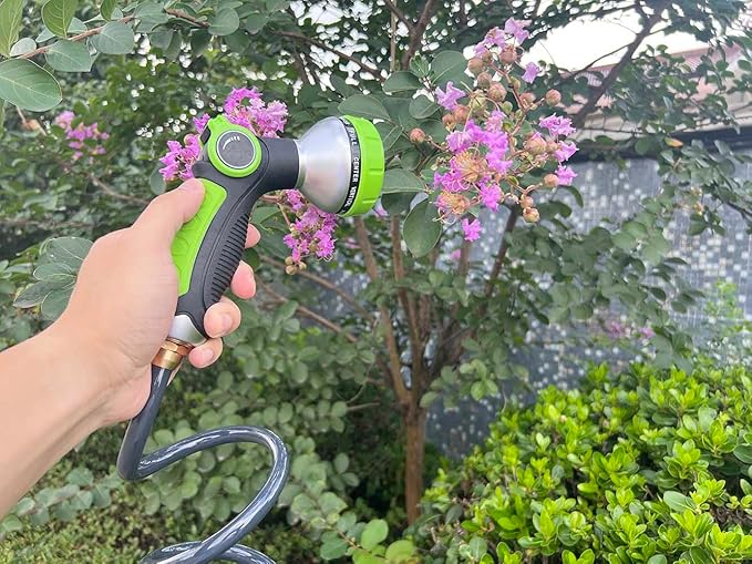 SANFU PU Recoil Garden Water Hose 3/8"ID(9.5 x 12.7mm) x 10ft Premium with 3/4"Inch Brass Fittings Retractable, Outdoor Patio Hose Marine&Boat, Gray(10')