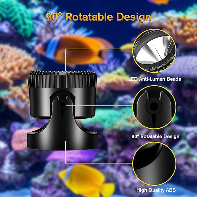 POPOSOAP Pond Lights, 6-in-1 Warm White Underwater Pond Lights, IP68 Waterproof LED Landscape Spotlights for for Pond, Garden, Patio, Fountain, Pool, Waterfall Decoration(6 Head Lamps)