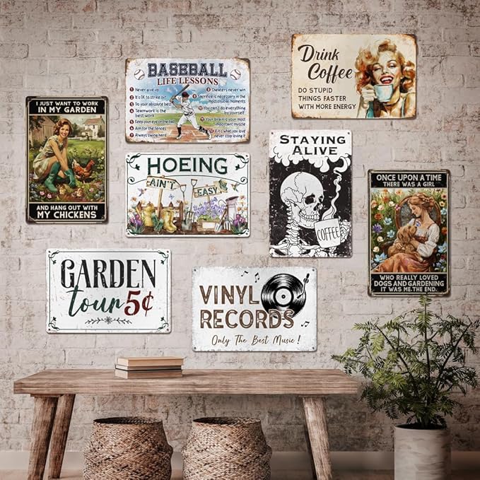Welcome To Our Garden Metal Sign 12"x8" Outside Garden Welcome Sign Gardening Gifts and Decorations for Women Gardeners Plant Lovers