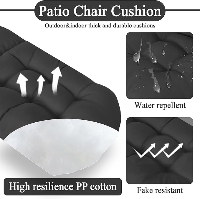 Adirondack Chair Cushion Set of 2, Thick Indoor/Outdoor Rocking Chair Cushion with High Elasticity PP Cotton, Fade-Resistant, 44'x19'x4