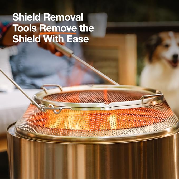 Solo Stove Ranger Shield - Durable Stainless Steel Spark Protector Mesh Screen for Fire Pits, Keeps Pops and Hot Embers Contained for Safe Outdoor Fires, Includes Shield Removal Tools