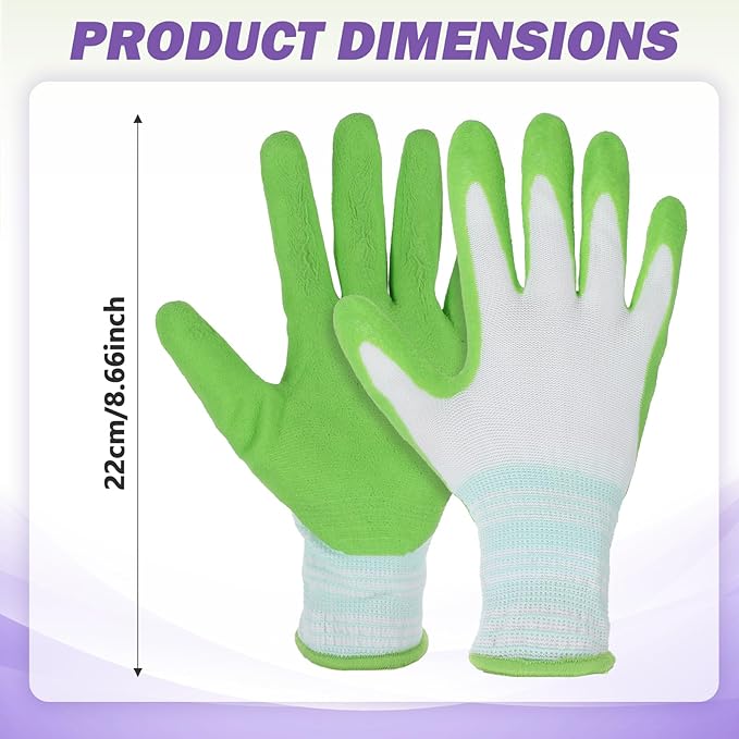 2 Pairs Gardening Gloves, Outdoor Work Garden Gloves Breathable Rubber Coated Outdoor Protective Yard Glove with Grip for Women Men Garden Essentials (Green & Purple)